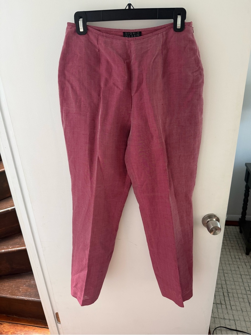 Vintage Sigrid Olsen Dusty Rose silk and linen trousers